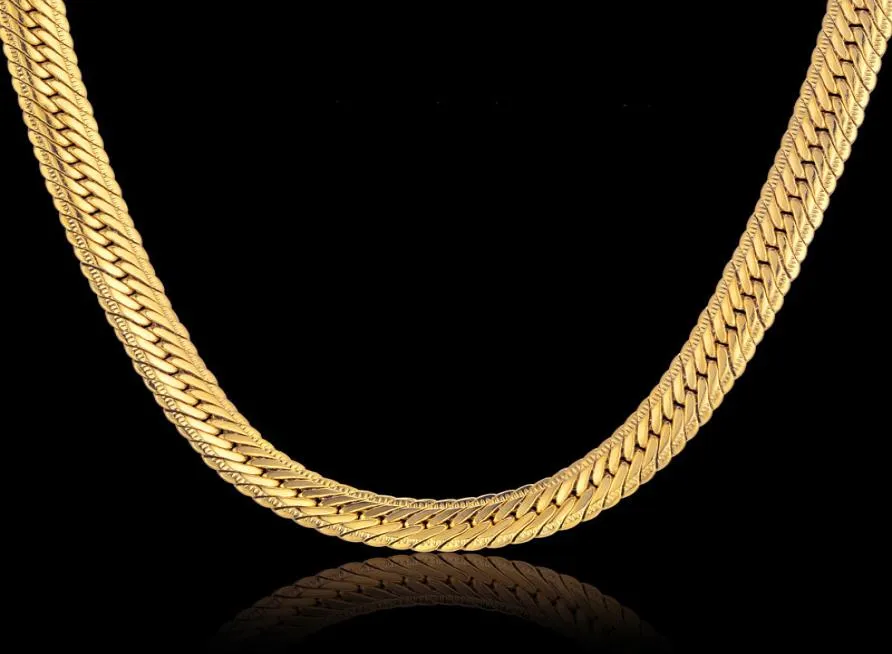 Toda la cadena de oro larga de la vendimia para los hombres collar de cadena de hip hop 8 mm color oro collares gruesos del encintado Men039s joyería Colar Coll6226403