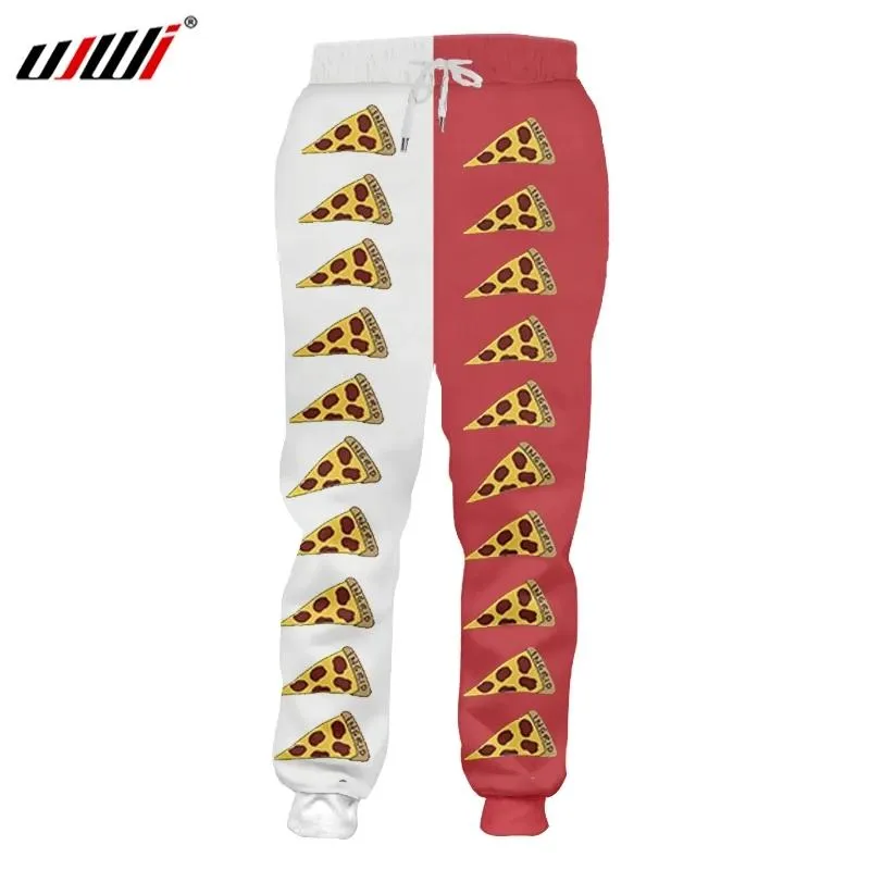 Pantaloni della tuta UJWI Pantaloni della tuta Uomo Nuovi pantaloni larghi larghi della pizza Pantaloni 3D stampati Bianco rosso verde Divertente Costume di grandi dimensioni Pantaloni invernali maschili