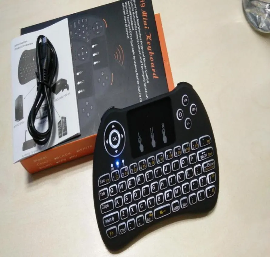 PC Fernbedienung Drahtlose Tastatur mit Hintergrundbeleuchtung rii i8 H9 Tastaturen Fly Air Mouse MultiMedia Touchpad Handheld Für S905X X96 TV BOX2905846