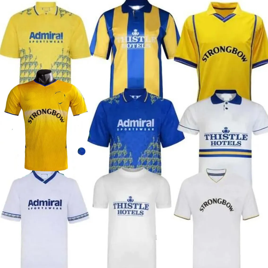 HASSELBAINK LEEDS Retro Soccer Jerseys United 1972 78 89 90 91 92 93 95 96 97 98 99 00 01 02 03 Chemise de football classique SMITH KEWELL HOPKIN BATTY MILNER Uniforme vintage