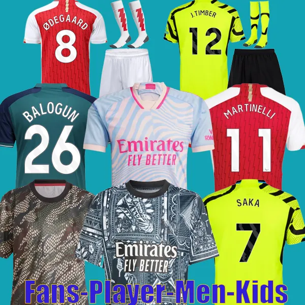 Soccer Jerseys Men Kids 23 24 SAKA GABRIEL JESUS SMITH ROWE RICE RETRO THOMASFABIO VIEIRA MARTINELLI 2023 2024 Camiseta de futbol TIERNEY football shirt