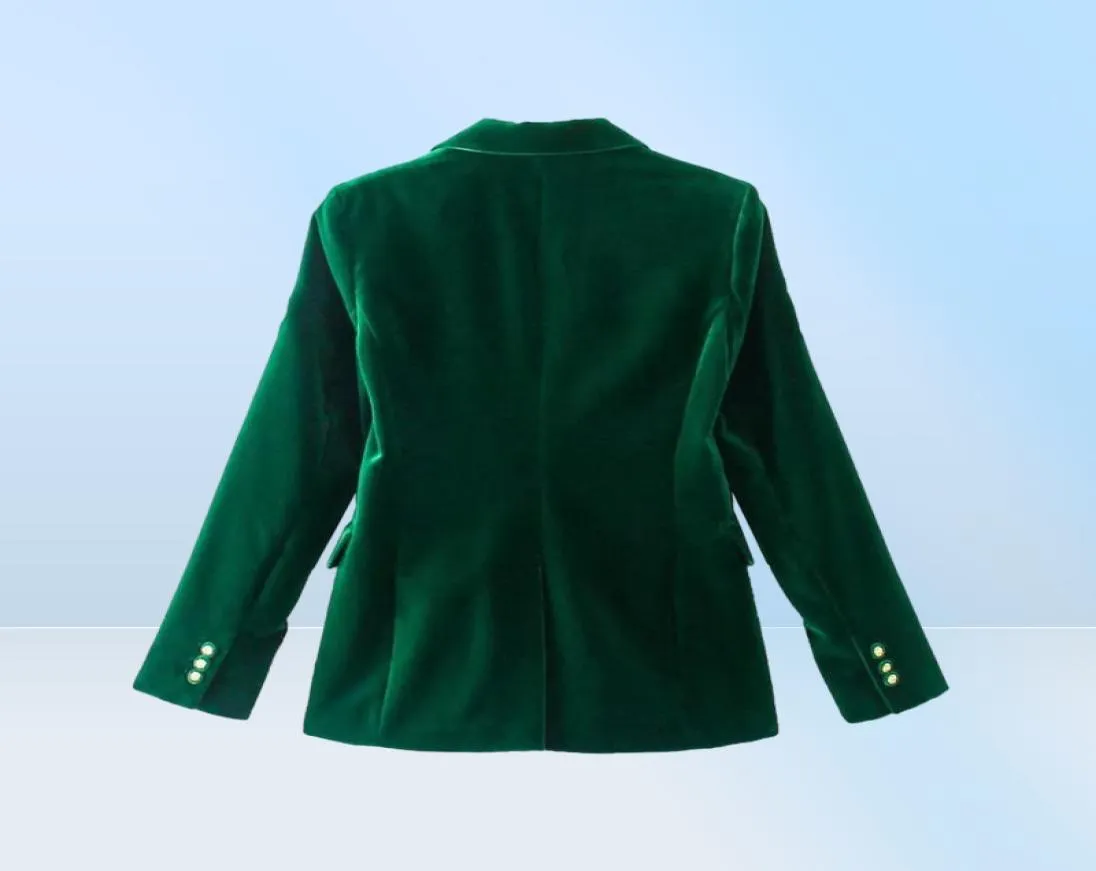 Women039s Suits Blazers Women Dark Green Velvet Blazer Jacket Elegant Coat Female Slim Fit Office Lady Lady Long Sleeve Sing6615470