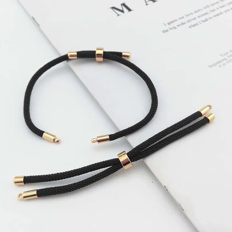 Link pulseiras trança corda ajustável conector encantos correntes de mão para diy artesanal pulseira acessórios jóias descobertas