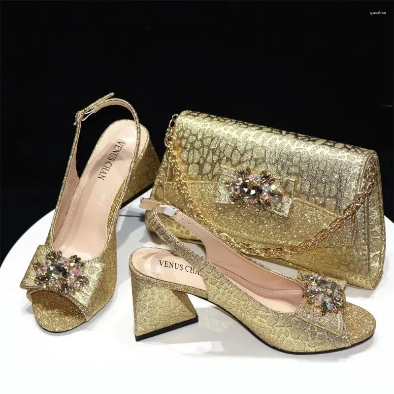 Dress Shoes Doershow Beautiful Style Italian With Matching Bags African Women And Set For Prom Party Summer Sandal SRE1-4