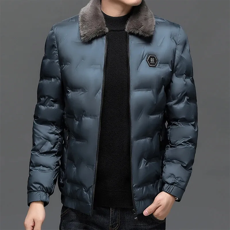 Men Winter Windbreaker Coats Brand Fur Collar Casual Fashion Thicken Outwear Parkas Jacket Clothing Top Quality 240106