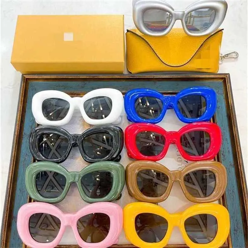 22% de réduction sur les lunettes de soleil hip hop personnalisées de haute qualité, nouveau réseau INS rouge, même bord épais, cadre rond, LW40100I