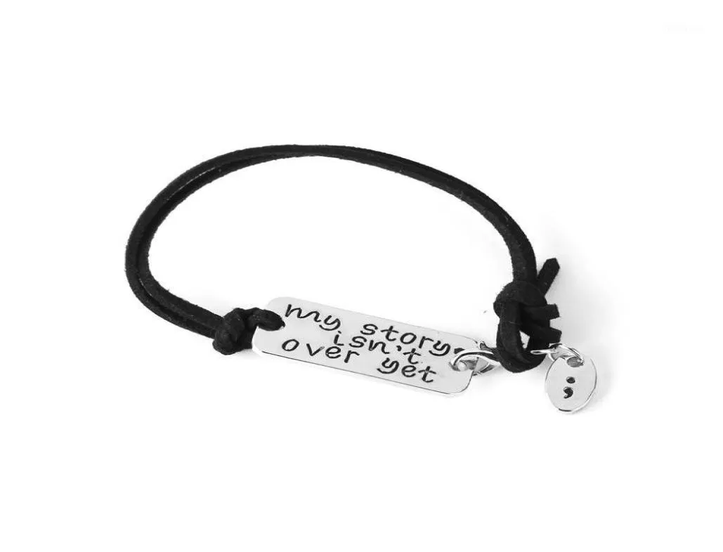 Bracelets de charme 12 PcLot Mon histoire Isn039t Over Yet Suicide Awareness Bracelet Hommes Lettres Corde Bracelet Inspiré Bijoux Mental 5870604