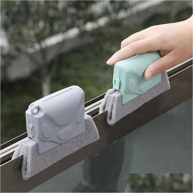 Rengöringsborstar Creative Window Groove Rengöring Tyg Brush Windows Slot Cleaner Clean Tool Drop Delivery Home Garden Hushållning eller DHIEV