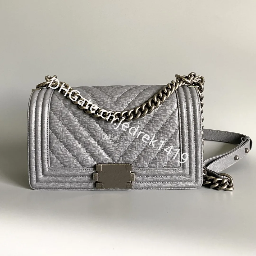 Projektantka luksusowa torebka moda kobieta srebrna łańcuch flip crossbody torba klasyczna V Diamond Wzór kawiorowy TOTE TOTE