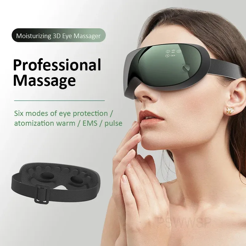 Inteligente visível olho massageador ems pulso vibração olhos máscara olho seco círculos escuros alívio vapor compressa instrumento de cuidados com os olhos 240106