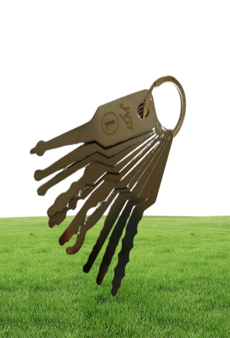 Locksmith Supplies Klom 10pcs Jiggler Keys Car Lock Pick Set defided Lock Professional Tool Stainless Steel7586089