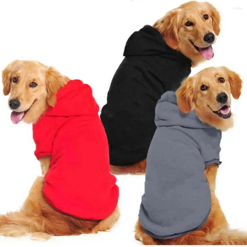 Abbigliamento per cani Primavera Felpa con cappuccio per animali domestici Tinta unita accogliente a due gambe per animali domestici di taglia media Felpa morbida e spessa