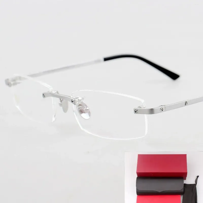 Solglasögonramar Titanium Cardi Men's Fashionable Recept Glasses Frame 0087 Kvinnor Frameless Casual personlig datorläsning