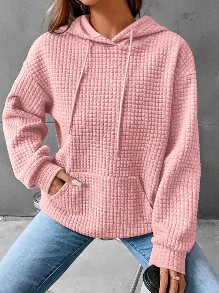 Women Hoodie Pocket Coats Autumn Winter Female Long Sleeve Lace Up Sweatshirt Pullover ZC255 240105