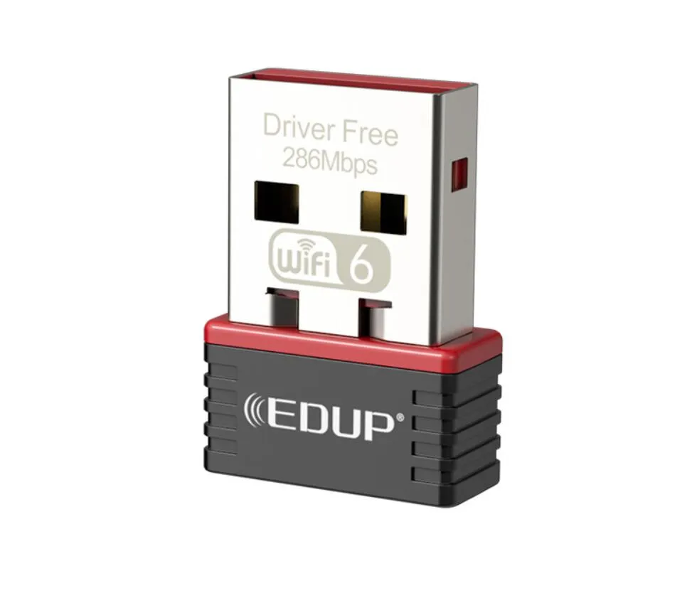 EDUP 300Mbps 286MbpsゲームUSB WIFI 6アダプターミニネットワークカードドライブ無料高速ワイヤレスネットワークレシーバーEP-AX300