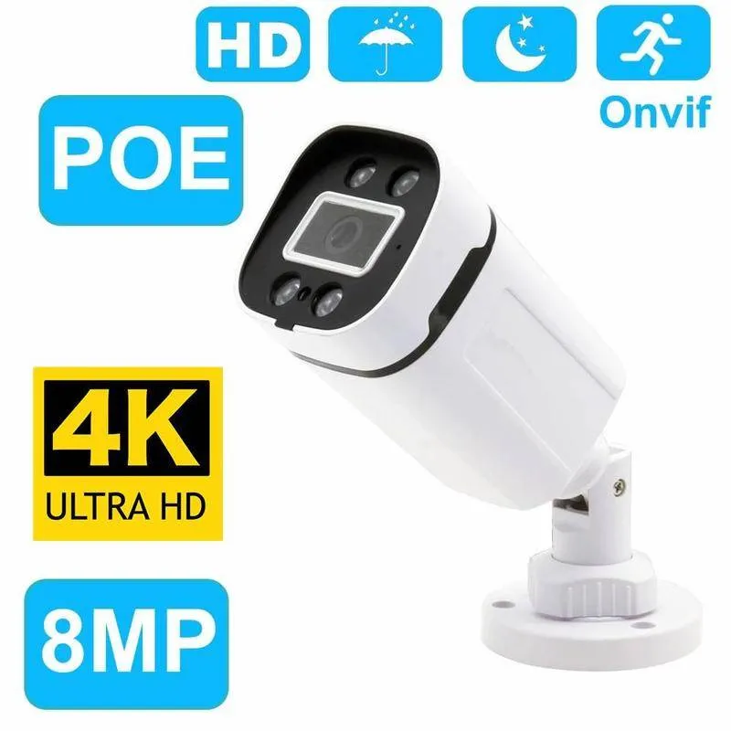 Caméra réseau POE 4MP 5MP 8MP Audio extérieur H.265 Onvif CCTV maison infrarouge Vision nocturne caméra de vidéosurveillance de sécurité