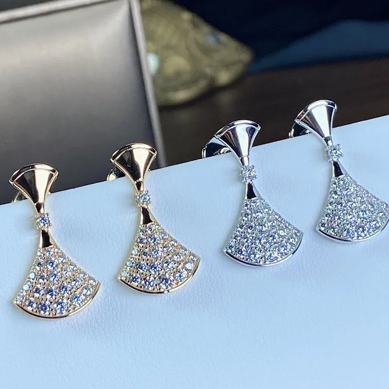 orecchini con diamanti in argento sterling 925 di alta qualità per orecchini di marca di gioielli di moda per ragazze