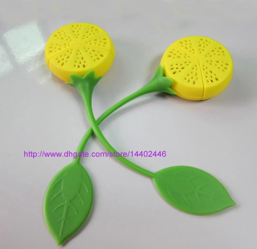 100 pz Forma di Limone Silicone Tè Sfuso Filtro Foglia di Tè Infusore Silicone Agrumi Cuneo Colino Strumento Strumenti4065915