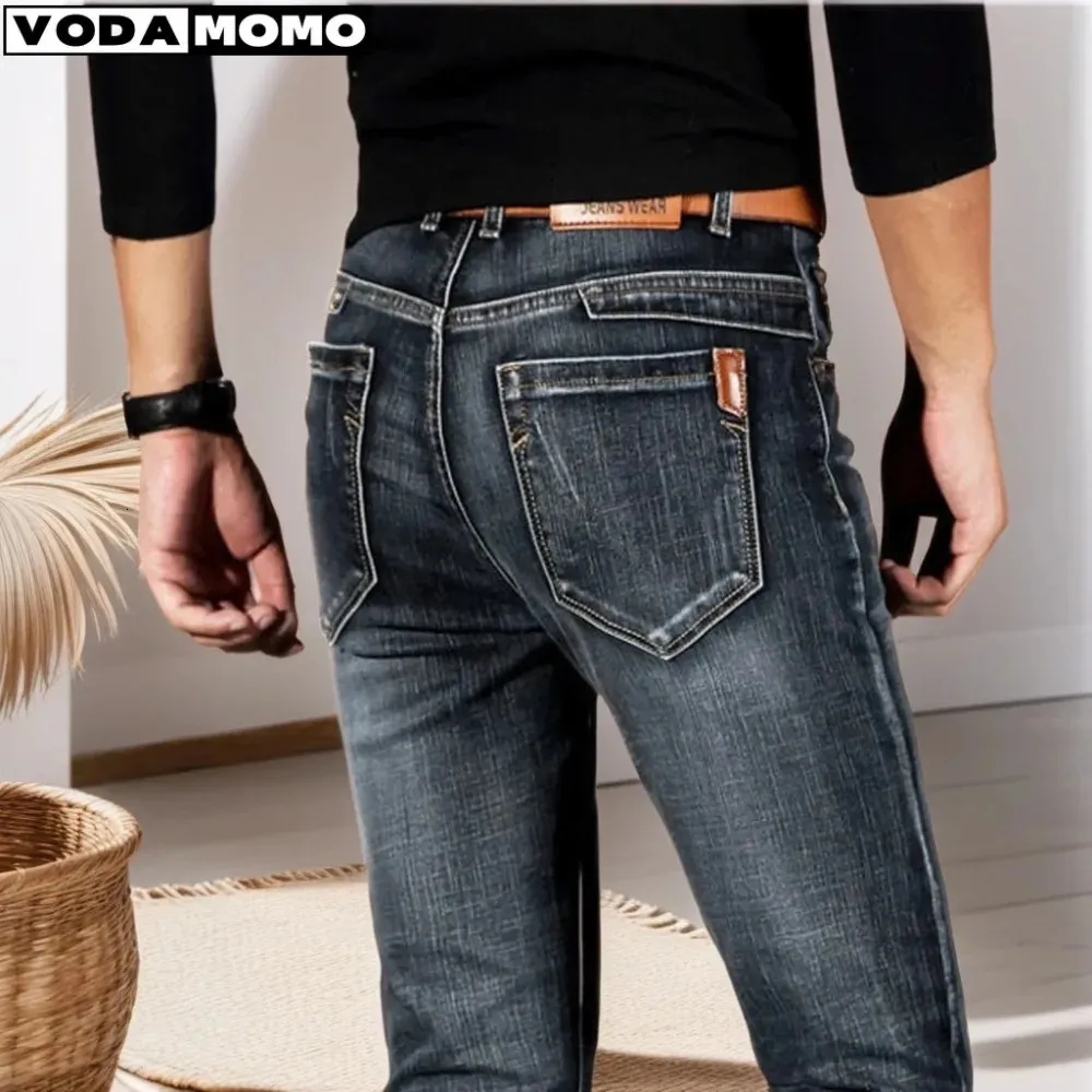 Jeans pantalons pour hommes Smart élastique homme Jeans Business mode droite régulière Stretch Denim pantalon hommes Jeans 28-40 240105