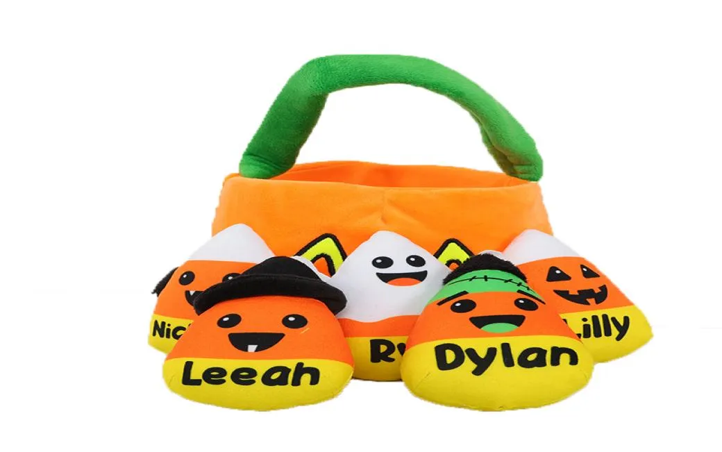 Halloween Plush Toy Funny Candy Pumpkin Basket Halloween Pumpkin Bat Figure4849288