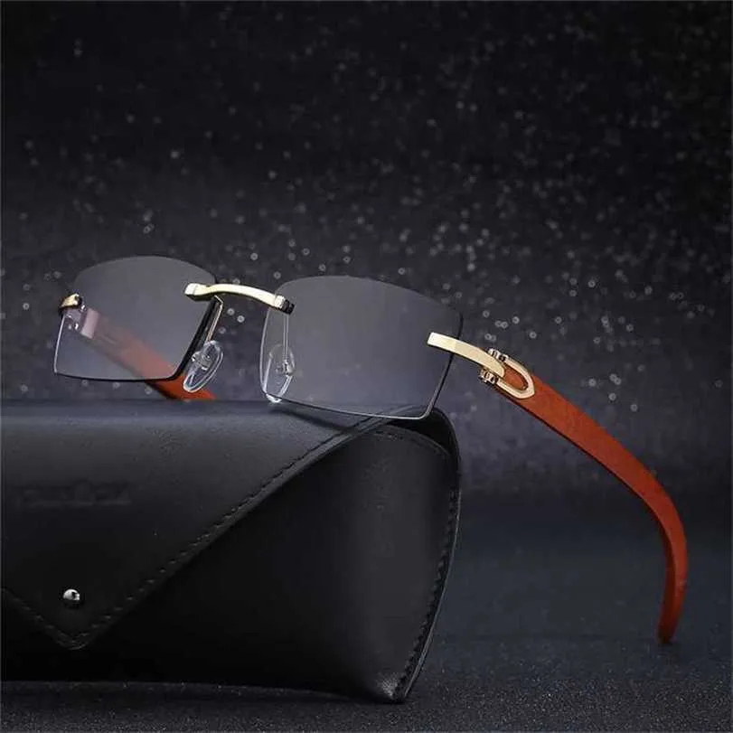 10% OFF Wholesale of sunglasses KAJILA Frameless Trimmed Wood Grain Leg Men's Ocean Pieces Fashion Women's Sunglasses