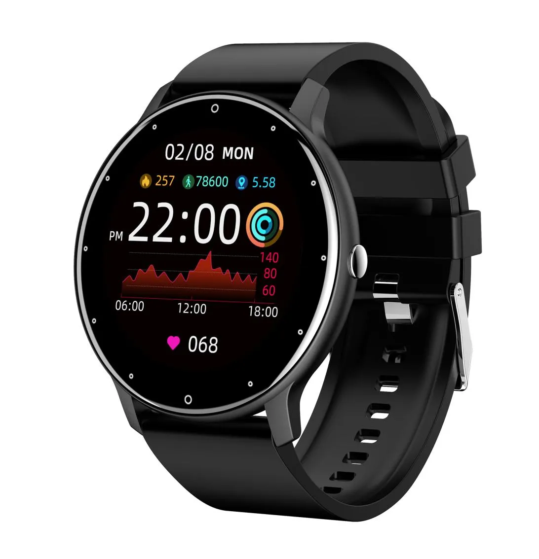 Zl02 relógio inteligente masculino tela de toque completa esporte fitness relógios ip67 à prova dip67 água bluetooth para android ios smartwatch menbox zl02d3419027