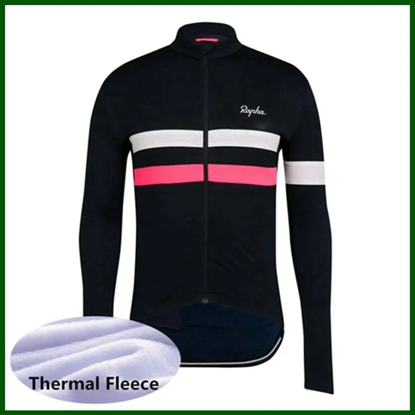 Pro Team Rapha Cycling Jersey Mens Winter Thermal Fleece Long Sleeve Mtb Bike Shirt Bicycle Tops Cloting Clothing Outdoor Sportswea258H