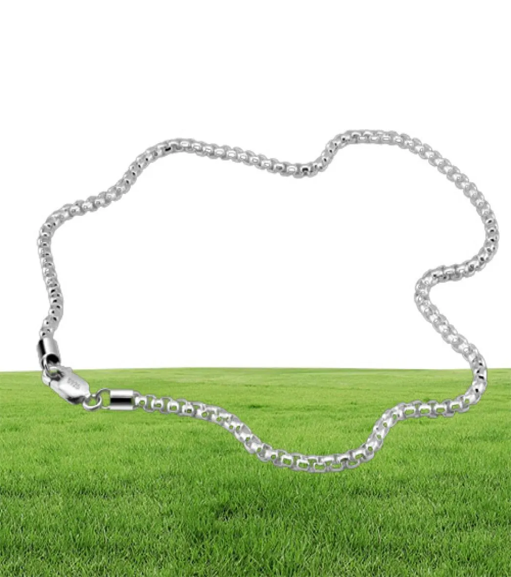 Genuine Solid Silver Male Fine Jewelry 100 925 Sterling Silver 3MM 18 to 28 inches Necklace Silver Chain for Men Boys Gift 5286040