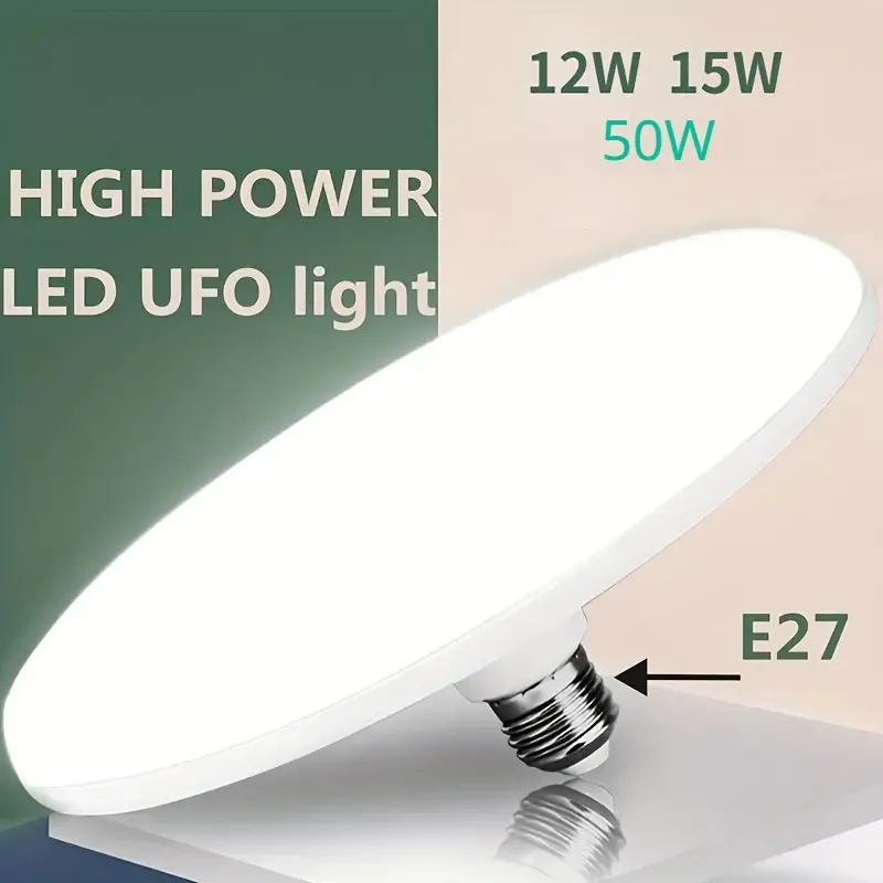 1PC UFO w kształcie LED żarówka, 12 W/15W/50W E26/E27 do domu LED LAMPE Oświetlenie wewnętrzne do garażowego salonu kuchennego salonu