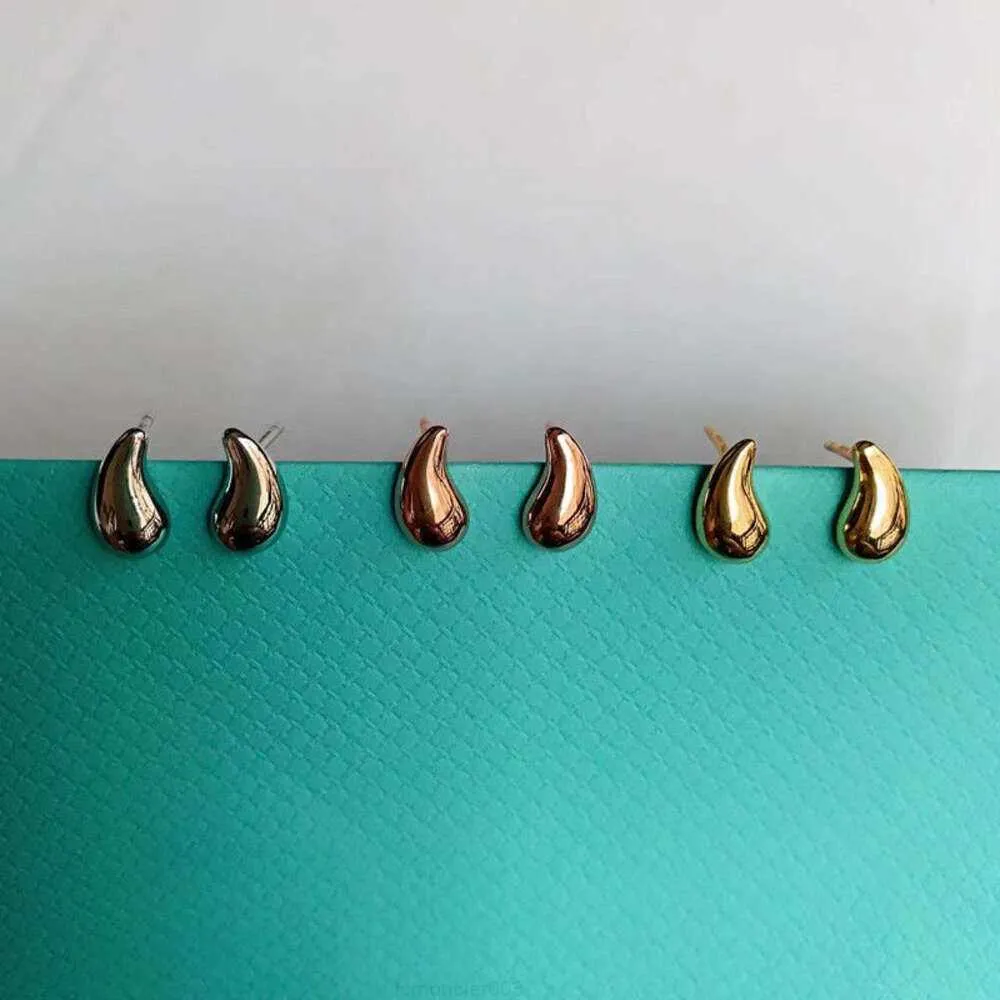 Earrings Women's Pure Silver 18k Rose Gold Water Drop Pear Shaped Simple Fashion Student ZFD1