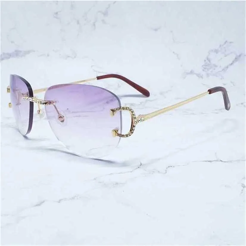 26% OFF Strass Hommes Femmes Carters Lunettes Ovales Nuances Sans Monture Mode Gros Gros Designer SunglassesKajia Nouveau