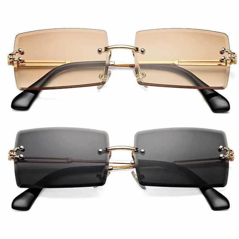 58 % Großhandel mit Sonnenbrillen. Neue randlose rechteckige Sonnenbrille für Damen, trendige rahmenlose quadratische Sonnenbrille für Herren, ultraleichte UV400-Brille, Unisex