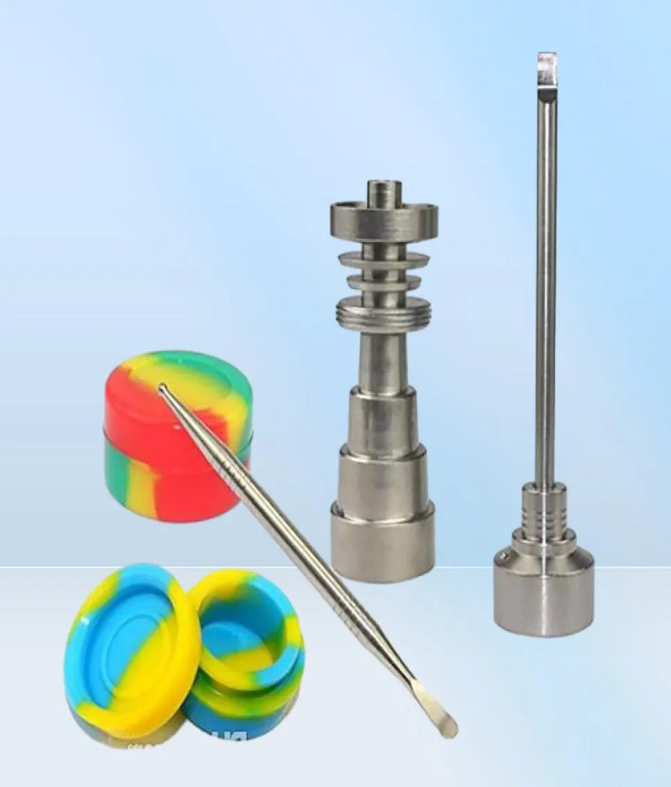 Whole GR2 Titanium Carb Cap mit Flat Tip Dabber Titanium Nail 1418mm Set Silikondose8419271