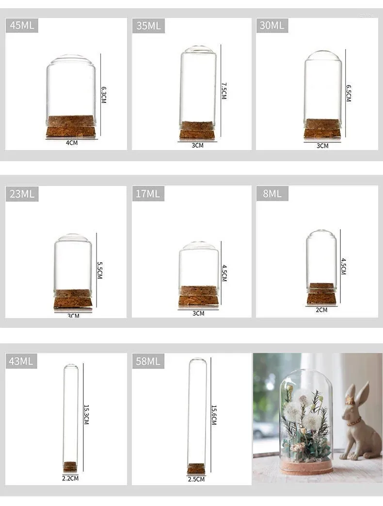 Garrafas 100 pcs DIY Mini Desejando Vidro Cortiça Artesanato Pequeno Frascos Vazios Rolha Transparente Lembrança Recipiente Sino