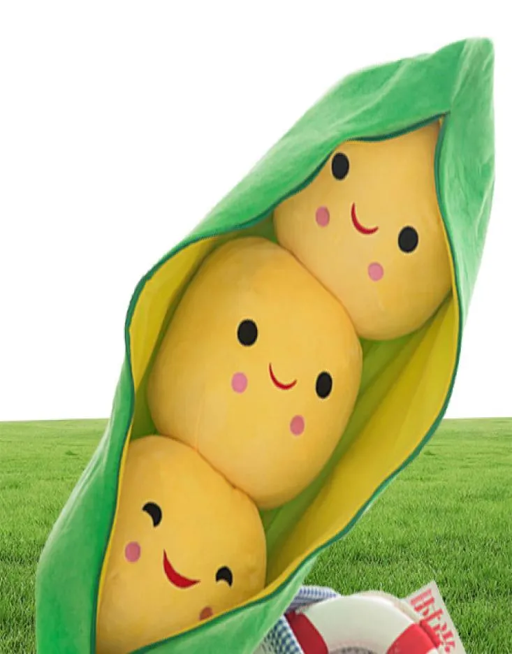 25cm Cute Kids Baby Plush Toy Pea Stuffed Plant Doll Kawaii For Boys Girls Gift High Quality Peashaped Pillow Toy 1382134508203