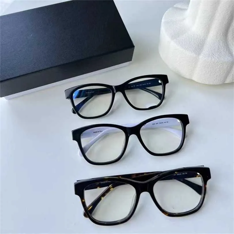 12% de descuento en gafas de sol Nuevas gafas de caja familiar Xiaoxiang de alta calidad ch3443 Marco redondo liso para mujer Quan Mismo estilo Espejo plano 3392 Hombres