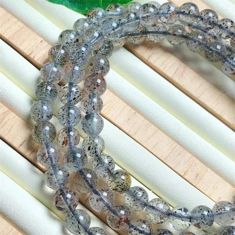 Länk armband naturlig svart jordgubbkvarts trippel cirkel armband handgjorda förmögenhet energi Bangle Mineral Woman Amulet smycken gåva 1 st