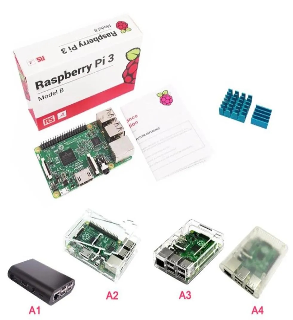 RS-versie Raspberry Pi 3 Model BABS-behuizing Acrylbehuizing Aluminium blauw koellichaam voor RPI 37906678