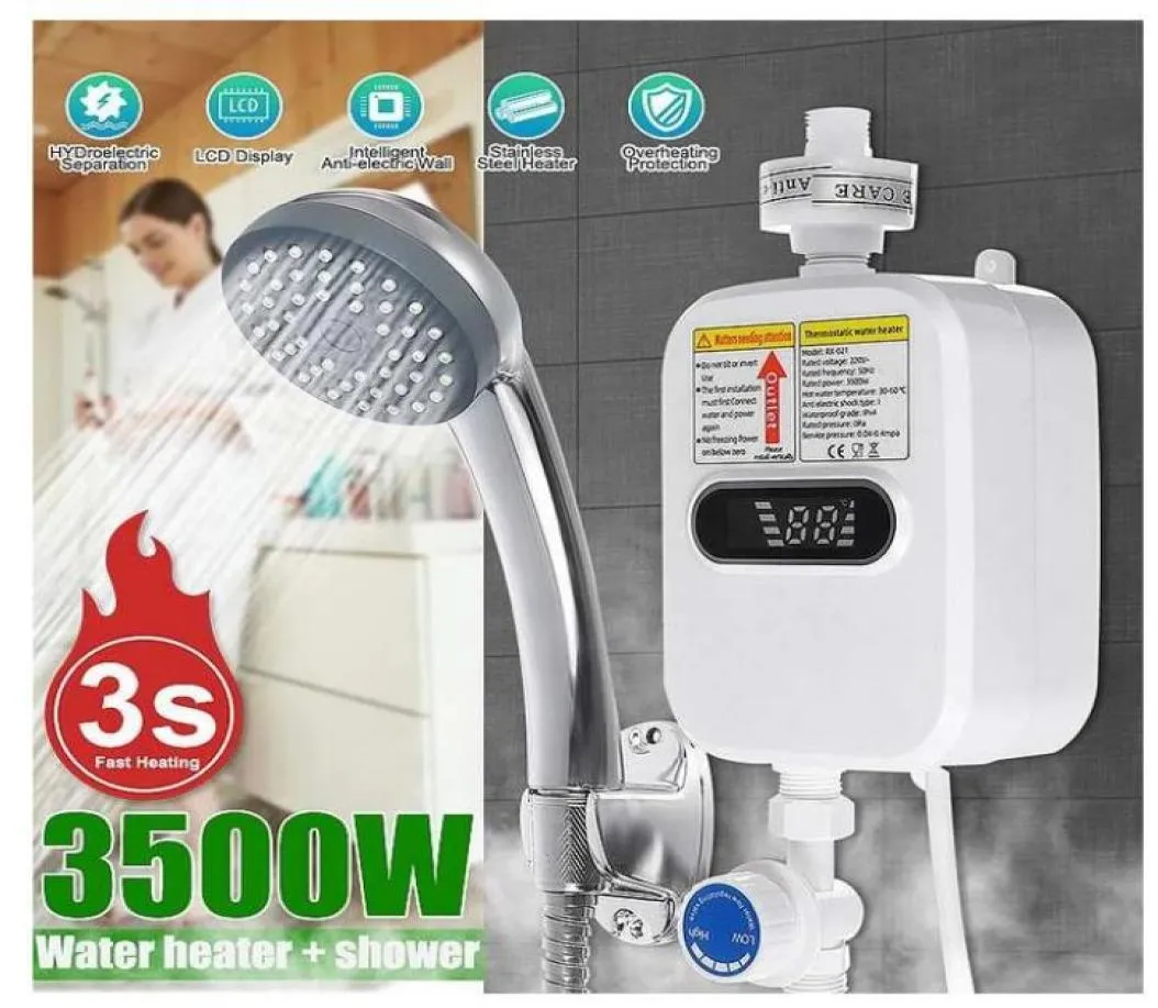 Boiler Warm te 3500 W Elektrisch Ondankbaar Mini Instant badkamerkraan Kraan Verwarming 3 seconden7300293