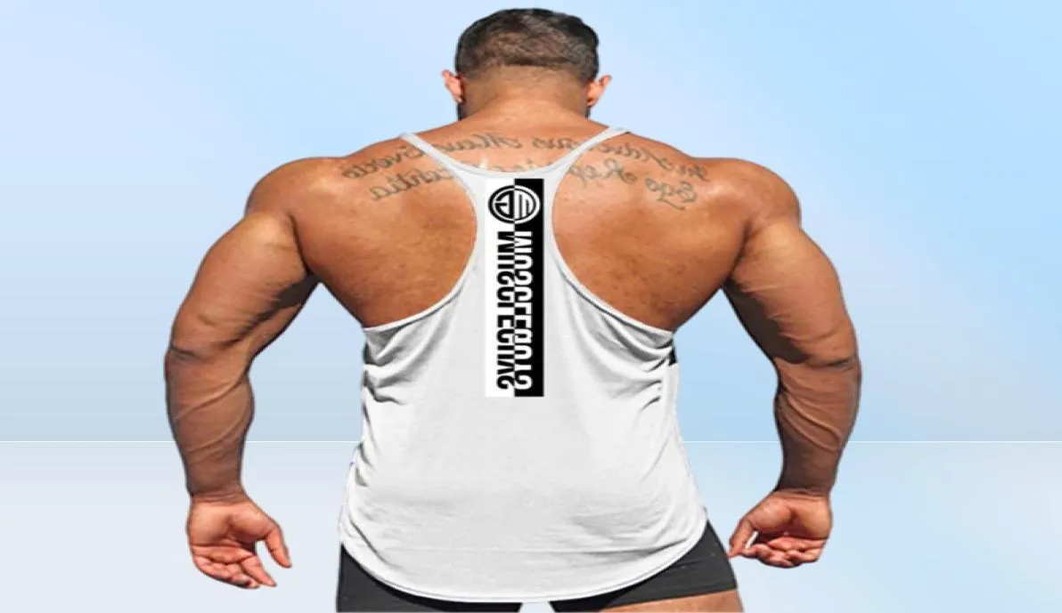 Katoen Sportscholen Tank Tops Heren Mouwloze Tanktops Voor Jongens Bodybuilding Kleding Hemd Fitness Stringer Vest64330482044569