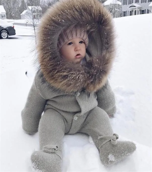 Newborn Baby Cute Thick Coat Baby Winter Clothes hooded Infant Jacket Girl Boy Warm Coat Kids Outfits Clothes Girls Costume romper9310770