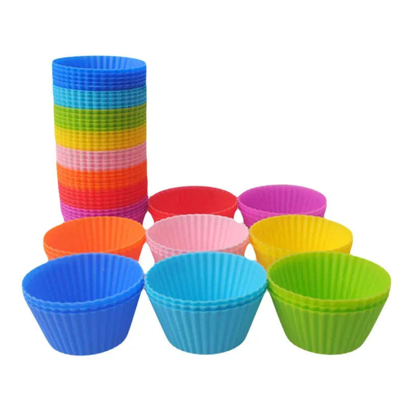 Wholesale 7cm Silicone Cake Cup Round Shaped Muffin Cupcake Baking Molds Home Kitchen Cooking Supplies Cake Decorating Tools ZZ