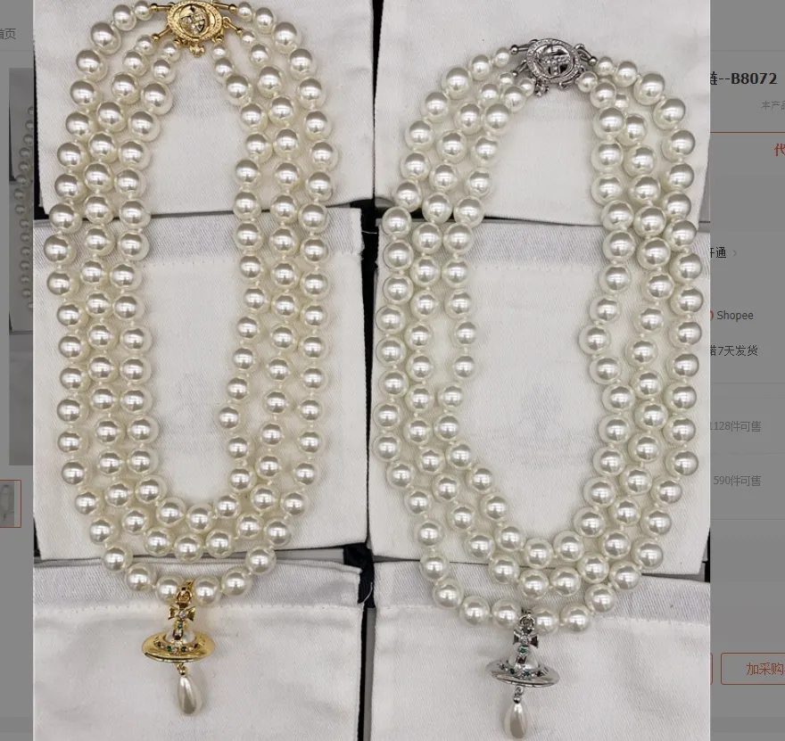 Collane di perline Ciondolo Ins Collana di cristallo di moda Cristal Naszyjnik Girocollo di perle per le donne Gioielleria raffinata Regali Consegna di goccia Pend Otdnr