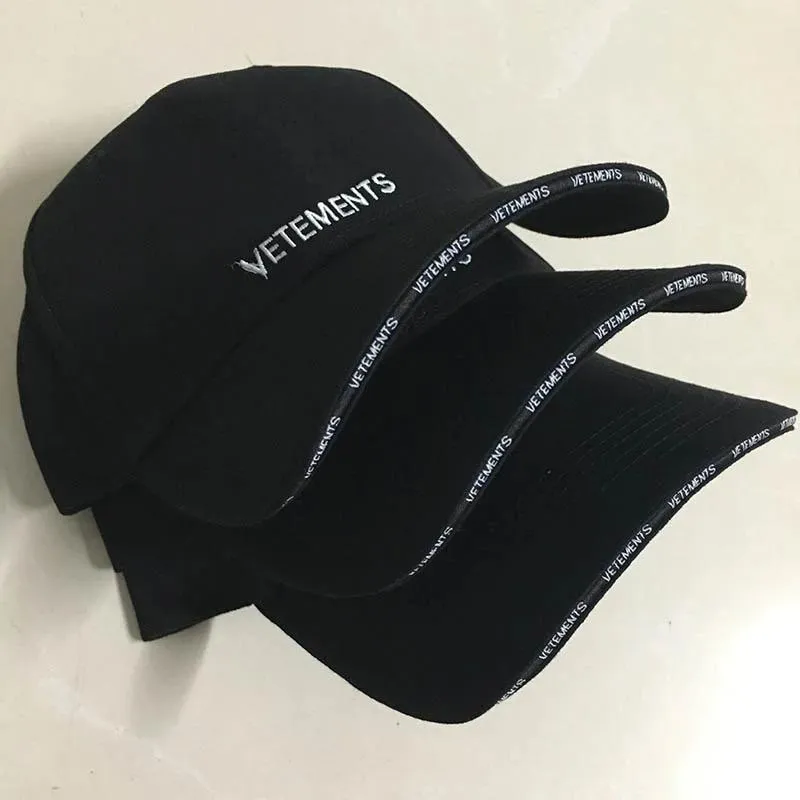 Caps Vetements Baseball Caps de haute qualité Cotton Men Femmes Broderie VTM Hat Fashion Black Skateboard