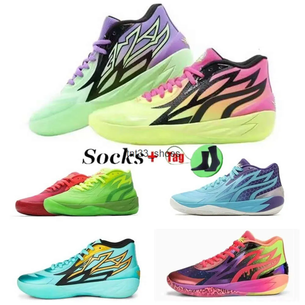 Lamelo Ball Mb.01 Mb.02 Rick Morty Lo Imbalance Pink Kids Basketball Shoes For Sale Buzz City Grade School Sport Shoe Trainner Sneakers Size 35-46