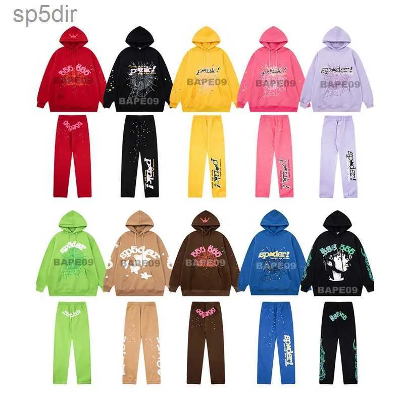 Sp5der Hoodie Young Thug 555555 Hoody Mens Sweatshirt Womens Pullovers Hip Hop Tracksuits Ladys Jumper Pants Set DWX6