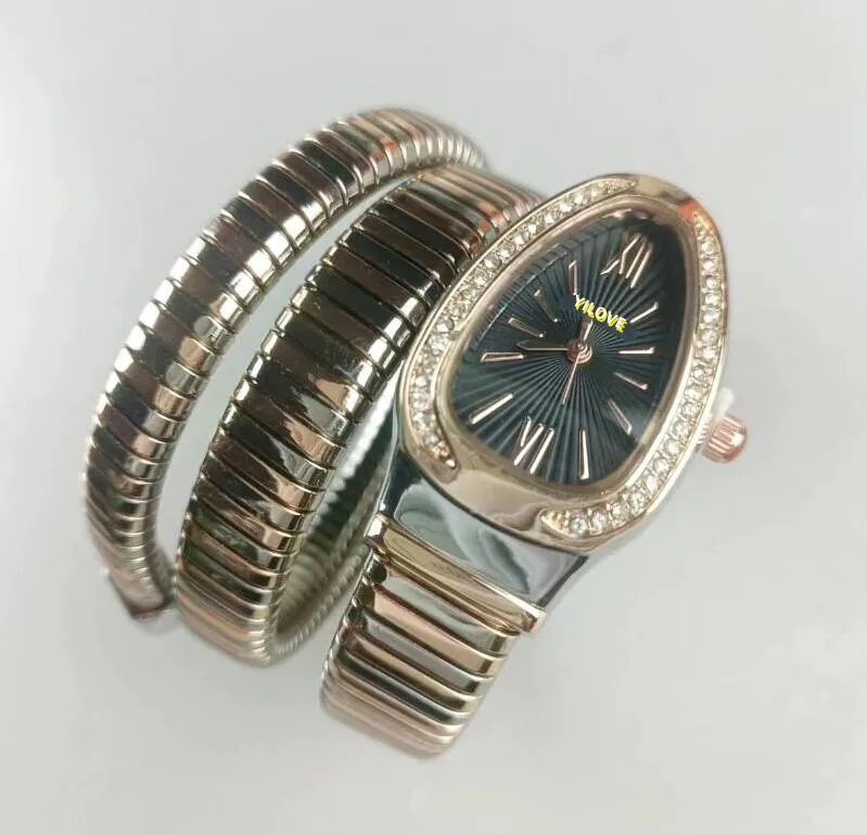Nowa marka nadgarstka zegarki kobiet kobiety wąż w stylu diamentów stalowy metalowy zespół kwarcowy projektant mody odpowiedni do trwałego garnituru osobowości prezent