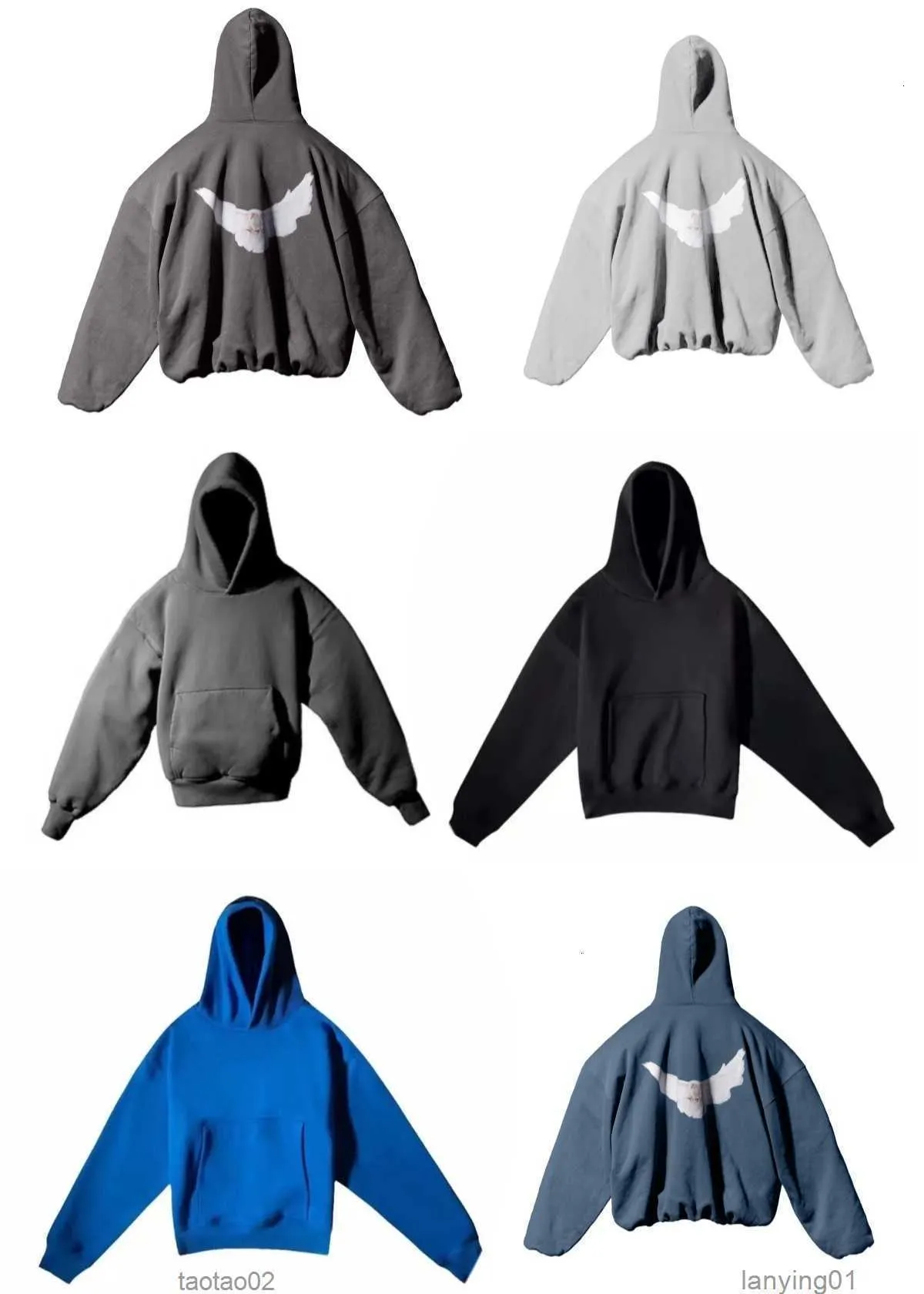 Designer Kanyes Classic Wests Luxury Hoodie Three Party Joint Name Peace Dove Printed Mens and Womens Yzys Pullover Tröja Hooded Sweatshirtmbgt