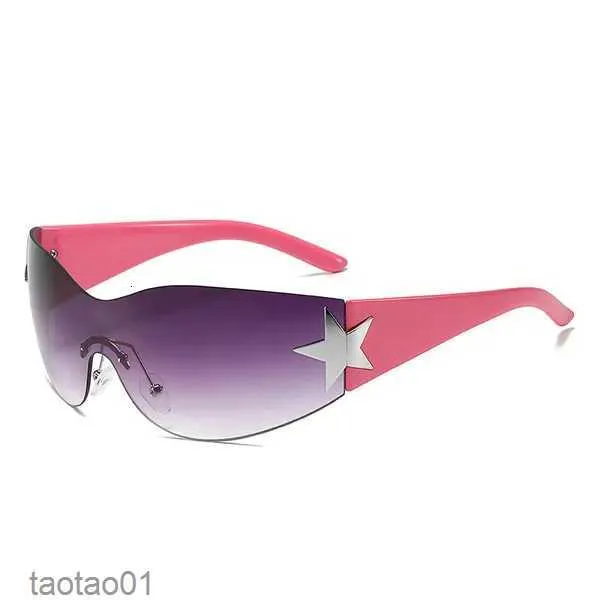 2023 Star One Piece Luxus Punk Randlose Sonnenbrille Frauen Markendesigner Y2k Sonnenbrille Männer Goggle Shades Uv400 Mode Brillen SG559 5IKC1