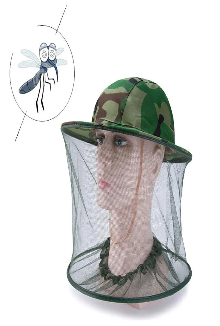 Kamouflagebeekeeping biodlare Antimosquito Bee Bug Insect Fly Mask Cap Hat With Head Net Net Mesh Face Protection Outdoor Fishing E8586643